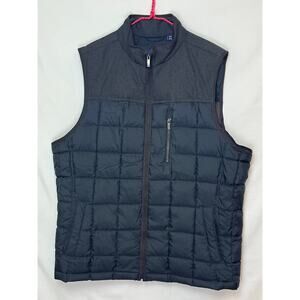 Roundtree & Yorke Men’s XL Gray/Black Quilted Zip-Front Vest – Layering Piece
